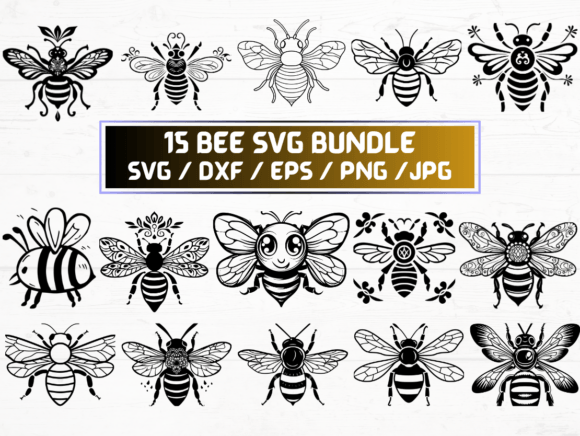 15 Bee SVG Bundle for Creative Projects