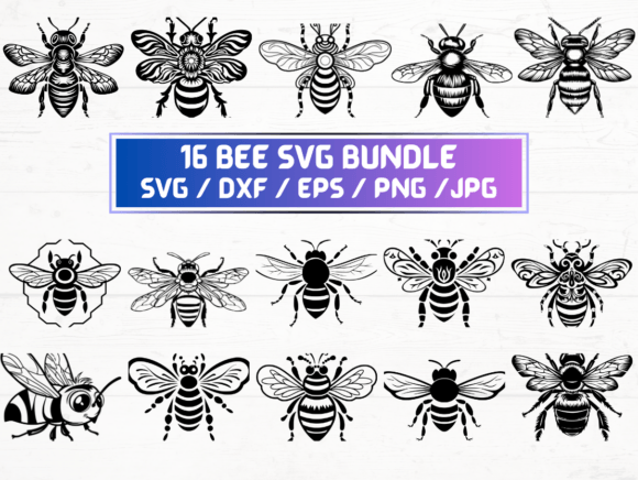 16 Bee SVG for Creative Projects