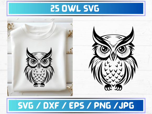 25 Owl SVG, DXF, EPS, JPG Files: A Versatile Digital Asset for Designers and Creators