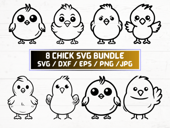 8 Chick SVG, DXF, EPS, JPG, PNG: A Versatile Digital Asset for Creative and Professional Use