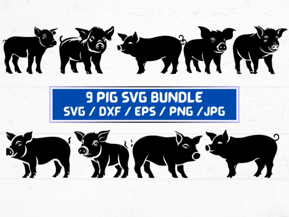 9 Pig SVG File for Creative and Professional Use