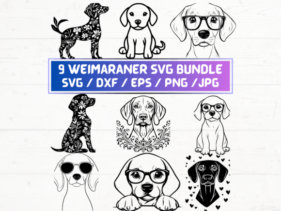 9 Weimaraner Svg File for Creative Projects