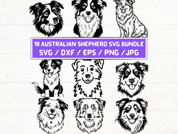 Australian Shepherd Dog SVG DXF EPS Files