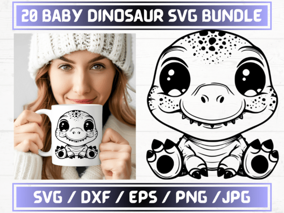 CHRISTMAS SVG, 20 Baby Dinosaur SVG Bundle: A Versatile Digital Asset for Creative Projects