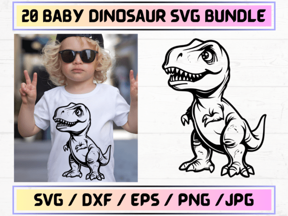 Christmas SVG with 20 Baby Dino Designs – A Digital Asset for Creative Projects