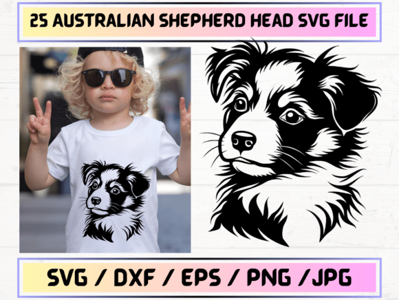 Christmas SVG with Australian Shepherd Design
