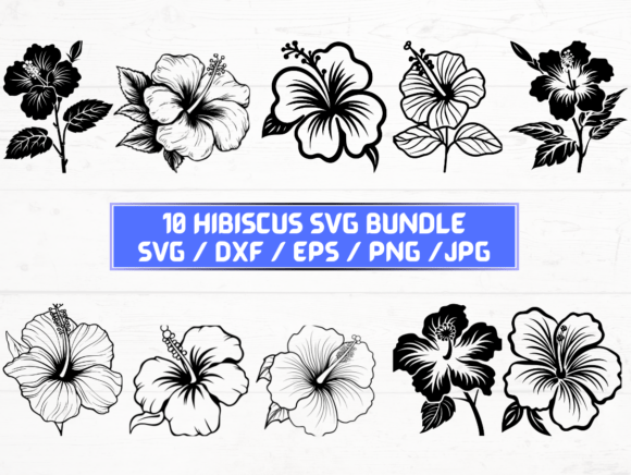 Hibiscus Flower Laser Engraving Cut File