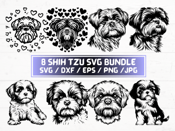 Shih Tzu SVG, DXF, EPS, JPG, PNG: A Digital Asset for Creative and Professional Workflows