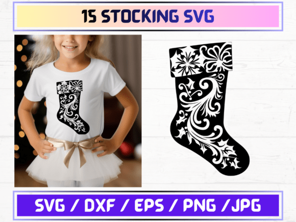 Stocking SVG. DXF. EPS. JPG. PNG: A Versatile Digital Asset for Modern Creators