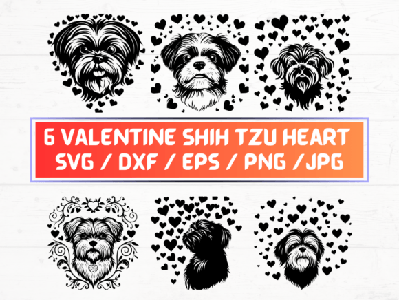 Valentine Shih Tzu Heart SVG